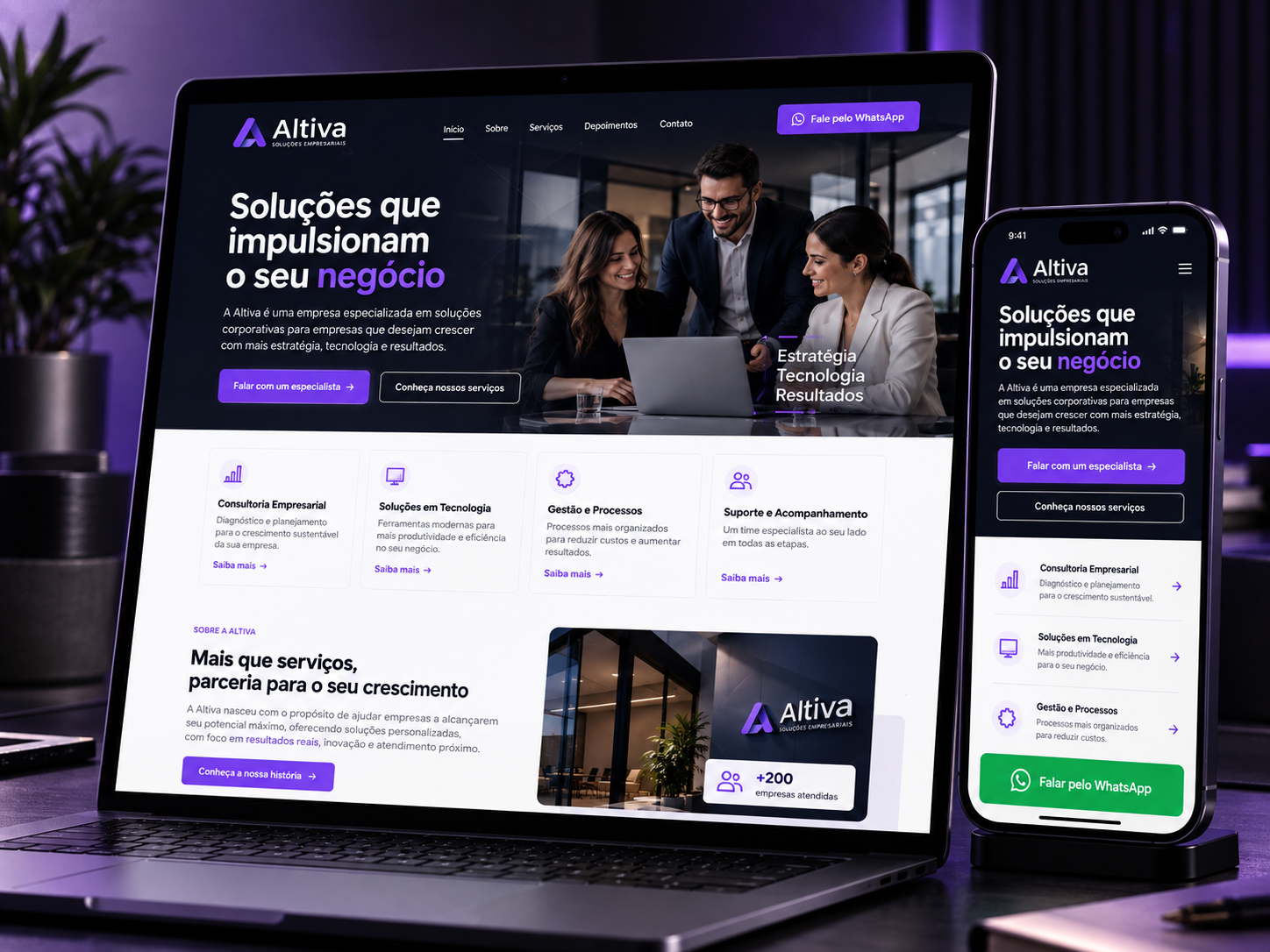 Exemplo de site institucional profissional